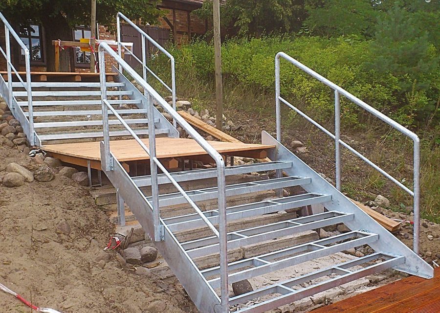 Stahltreppe im Museumsdorf Glashütte